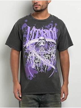 NWOT- Vitriol Layered AF Charcoal- 
Zumiez- Graphic Reaper Tee